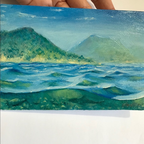 ⭕️ SOLD Original painting shark turtle seascape - Picture 2 of 8